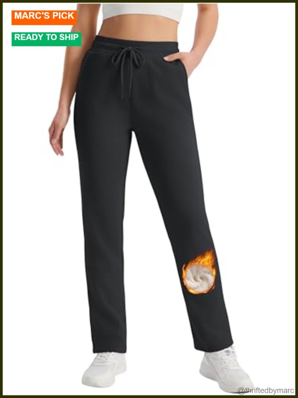 Women's Sherpa Lined Sweatpants Winter Warm Fleece Pants Water Resistant